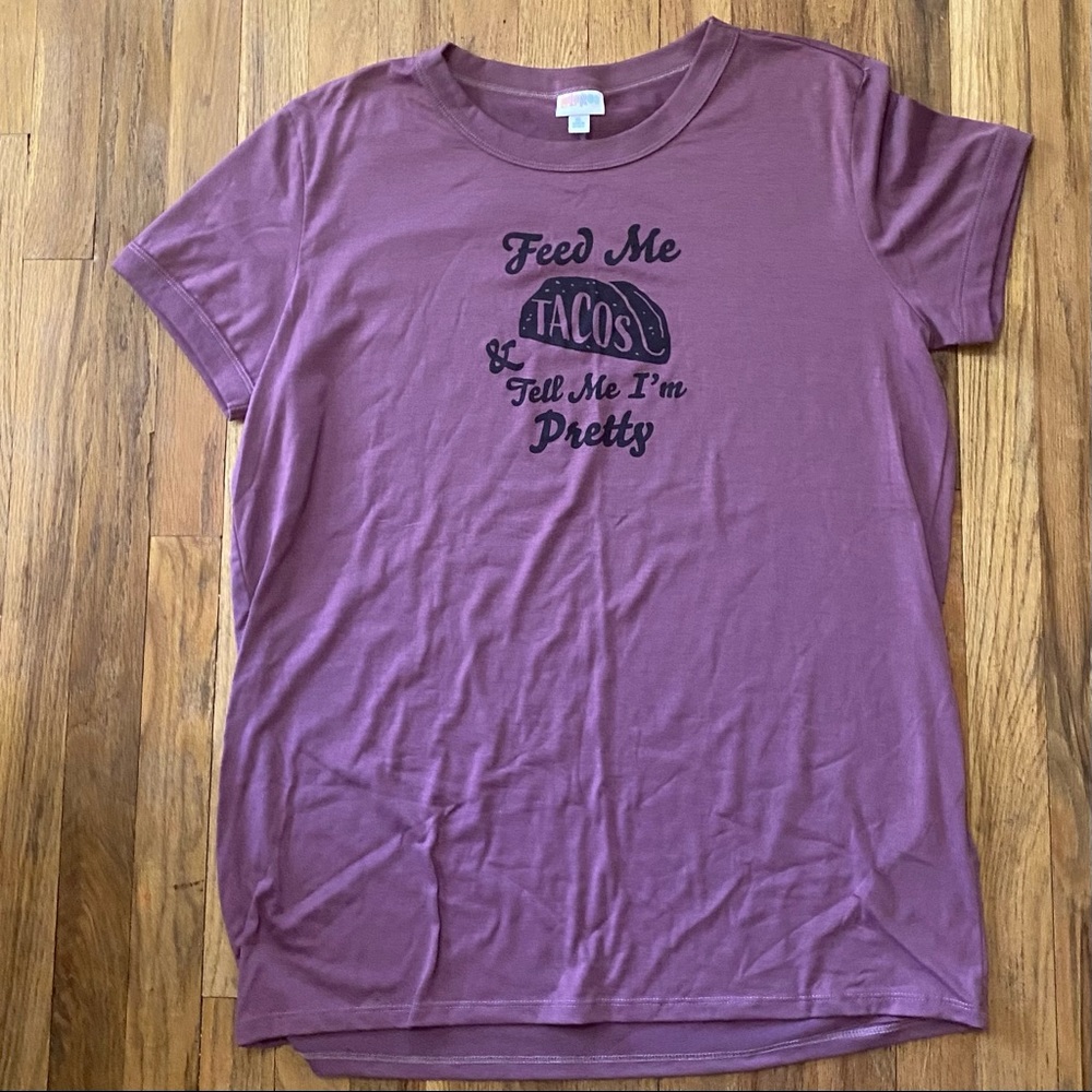 LulaRoe Liv. Feed me tacos and tell me I’m pretty. Dark Mauve/purple.